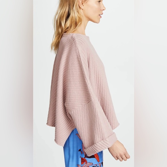 Free People I Can't Wait Dolman Sweater Pink Size Medium Cropped Pullover - Picture 2 of 7
